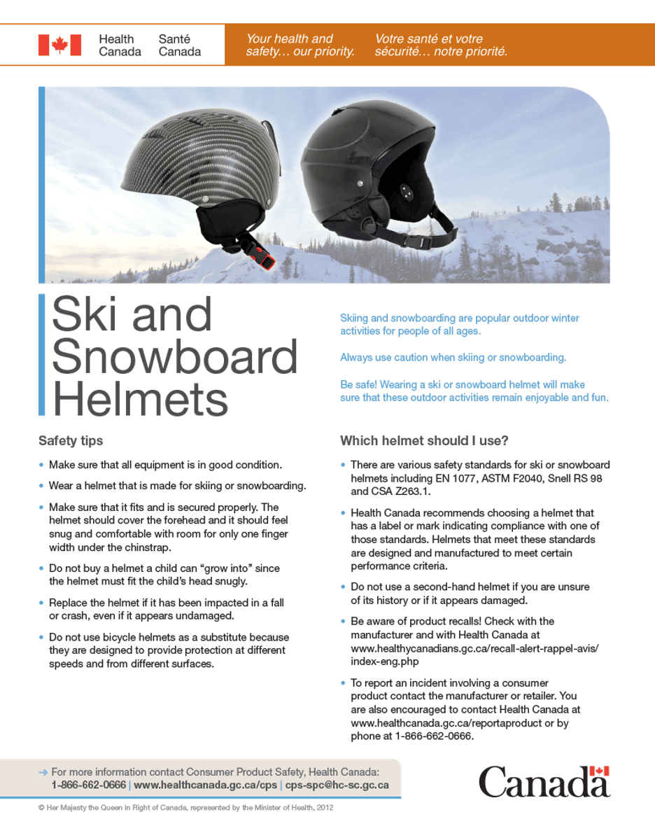 Ski and Snowboard Helmets Safety Sign