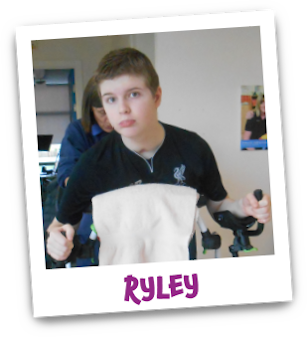 Polaroid image of Riley with his name underneath