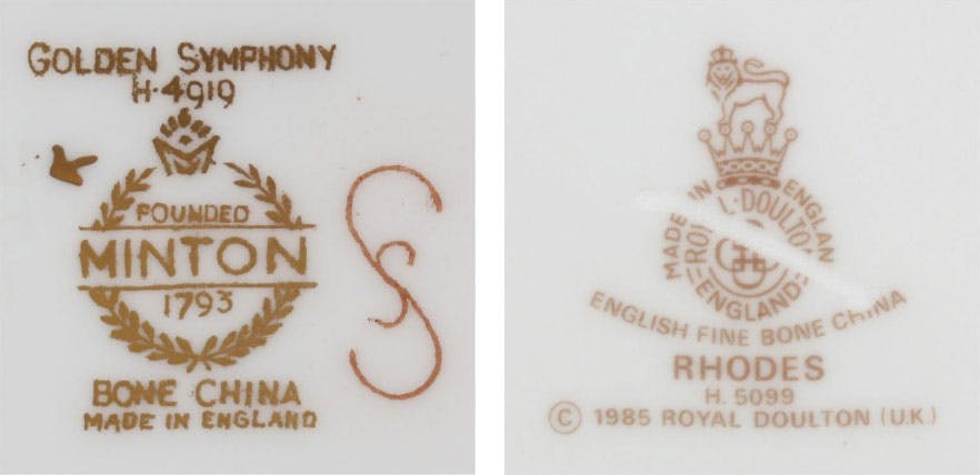 Examples of back stamp marks