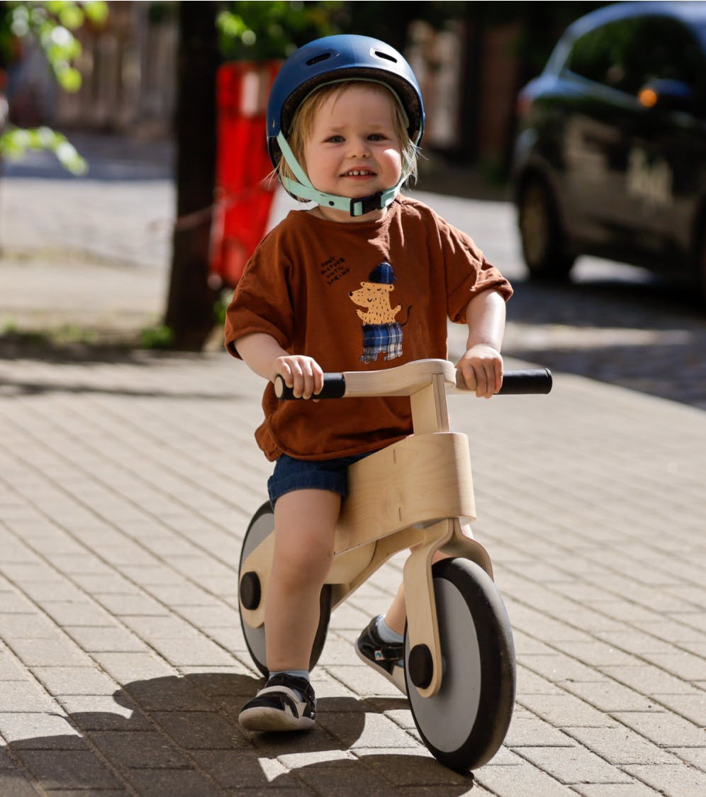 A boy with Choppy Bike