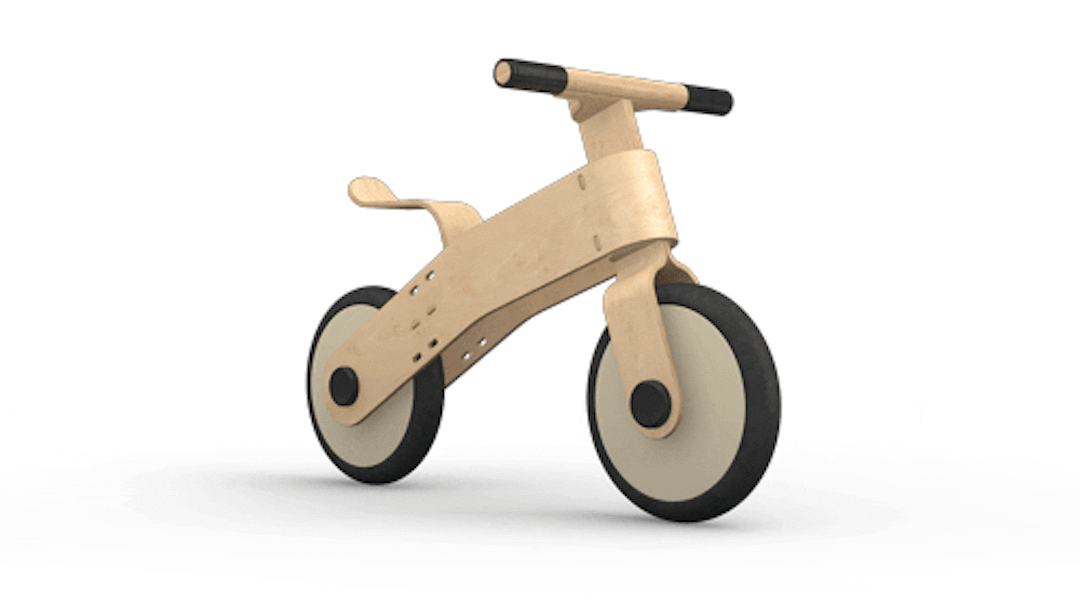 Choppy bike rotates 360 degrees.