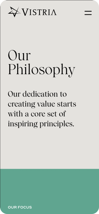 Vistria's Philosophy