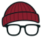 Chris Southon beanie and glasses logo