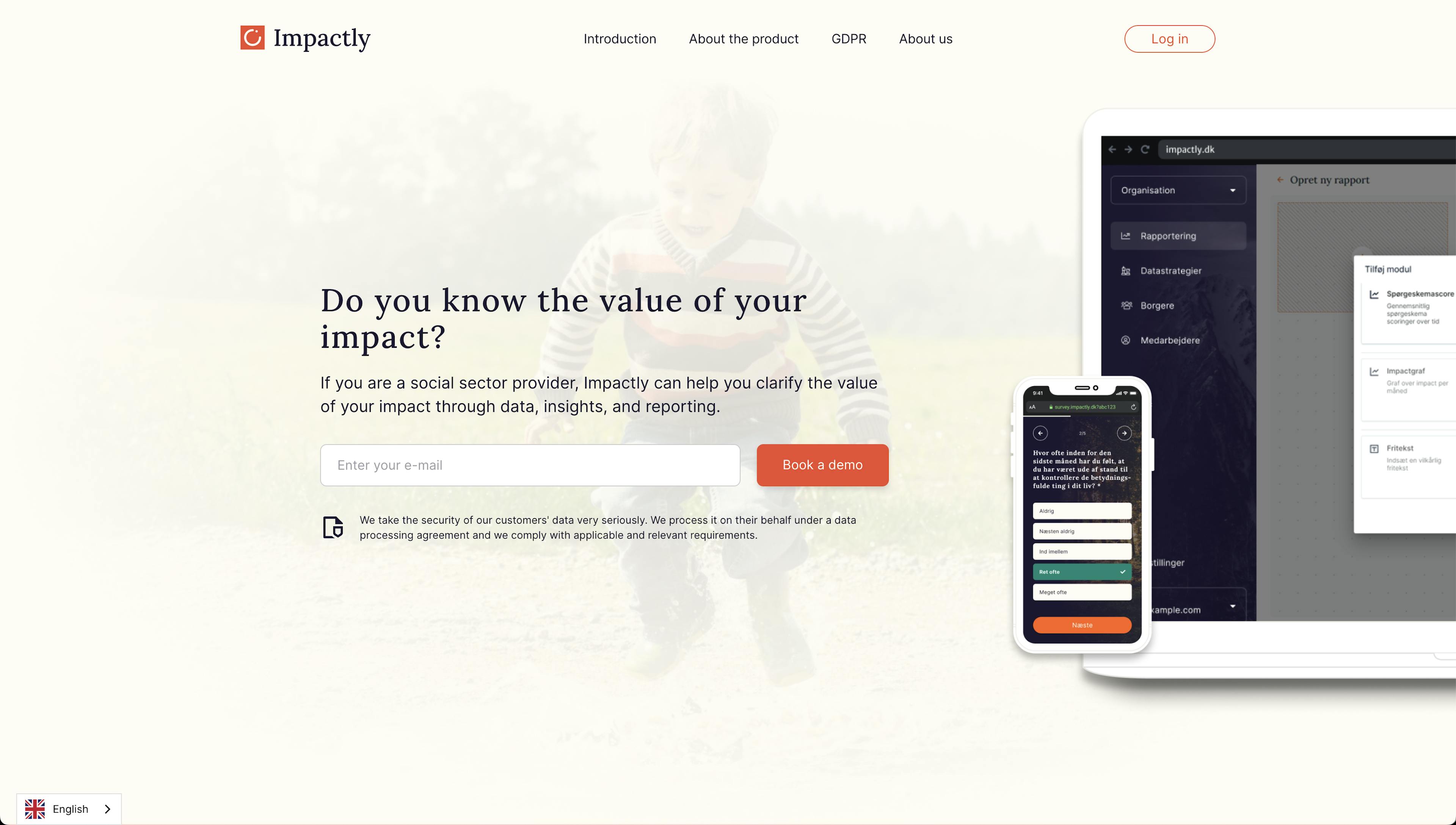 Impactly website screenshot