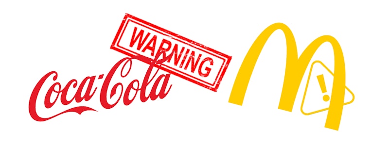 Red Coca-Cola Logo and a Yello McDconalds Logo