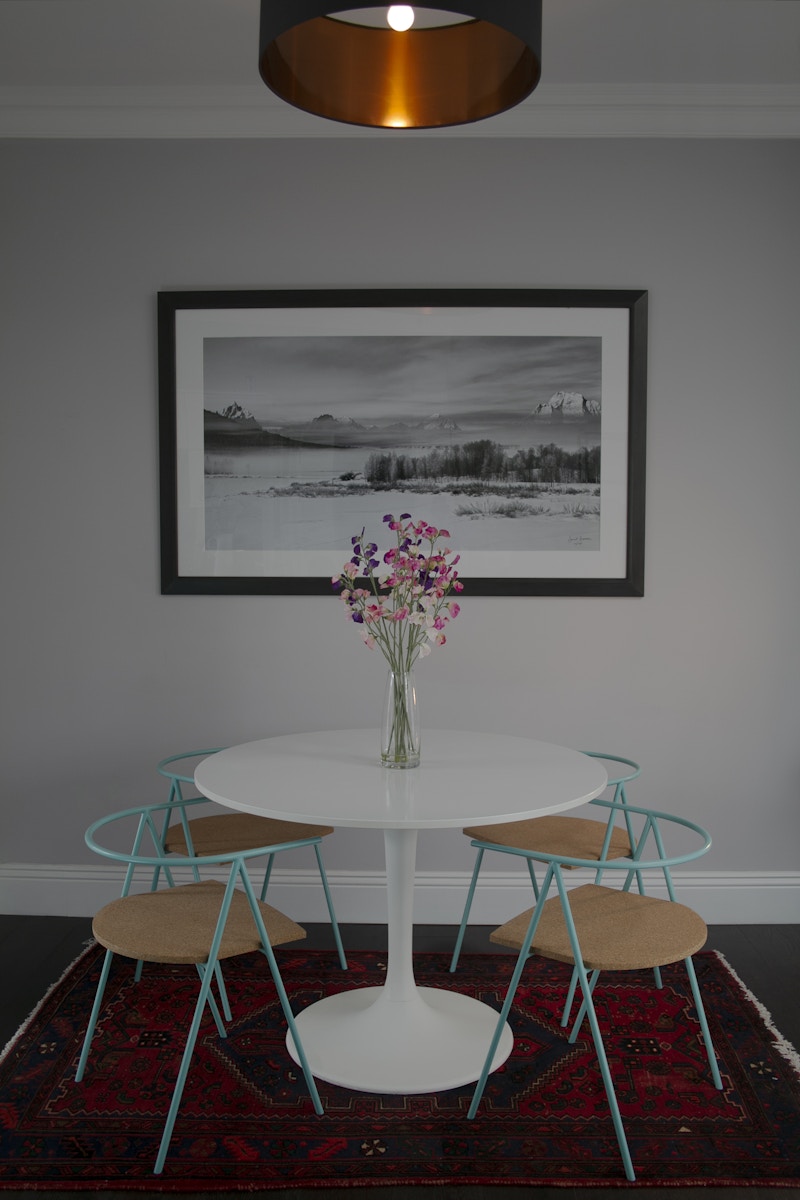 Tailored Timperly Chair - Blue Timperly chair in London apartment 