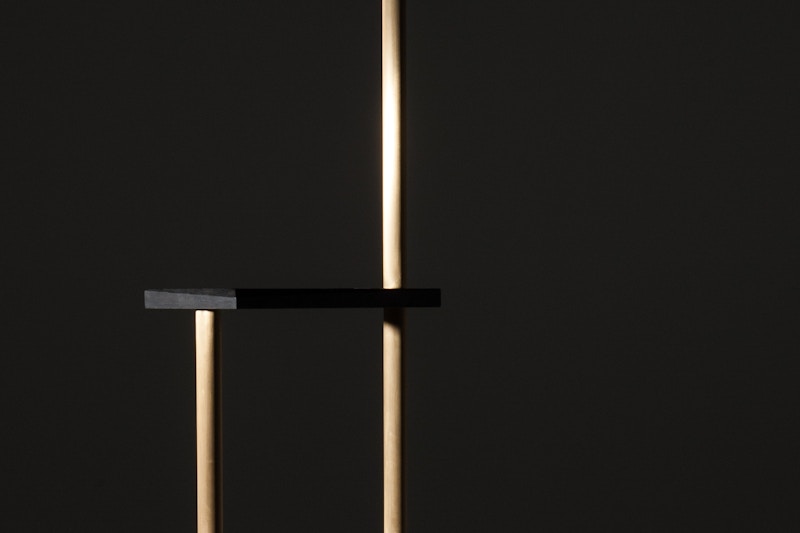 Valet Stand - Brass - Oak