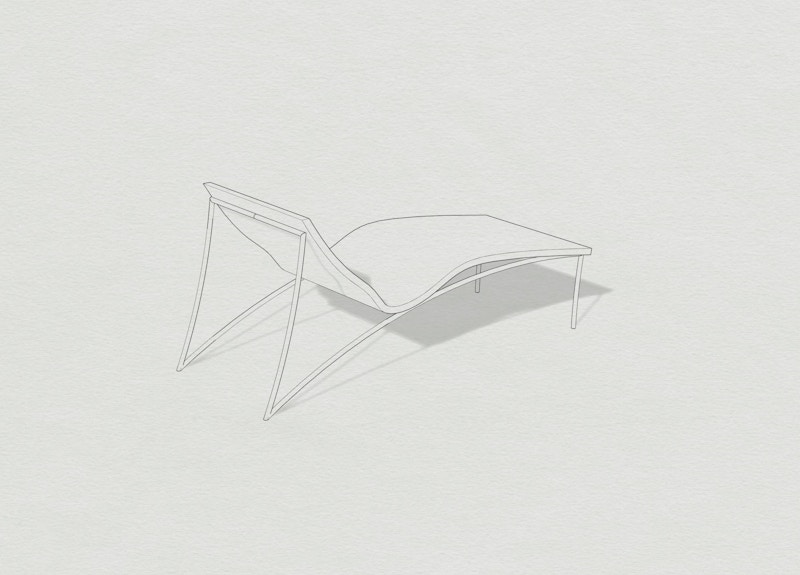 Metal Lounger - Cork Lounger - Contemporary Chaise Longue