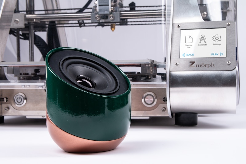 A portable speaker created by a 3D printer