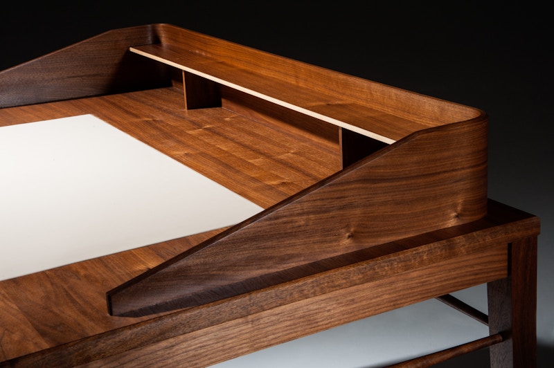 Bespoke handmade Walnut desk - Christian Watson Bespoke Furniture Services 