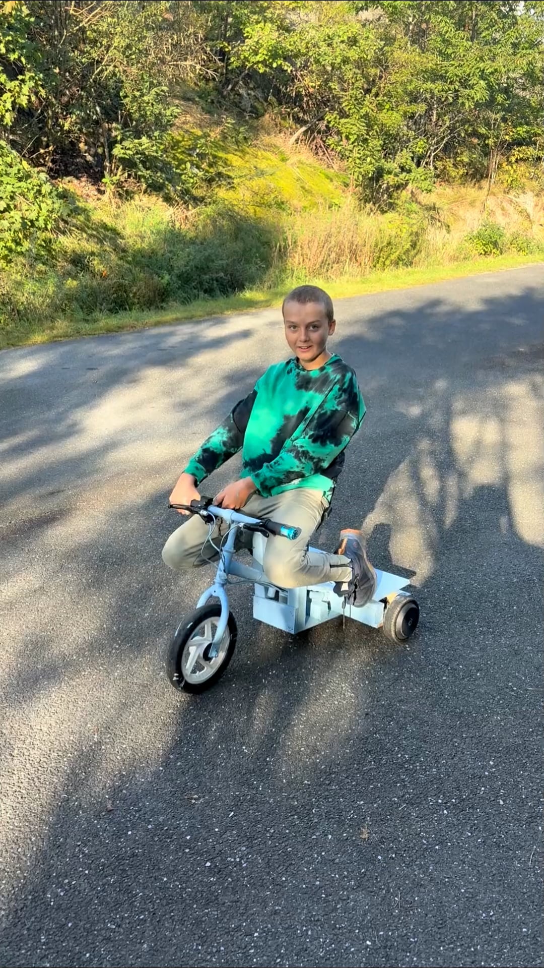 Test driving the new e-bike