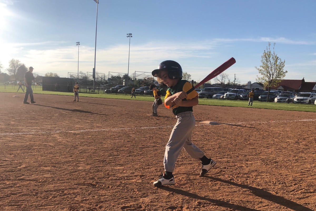 youth baseball player in the infield