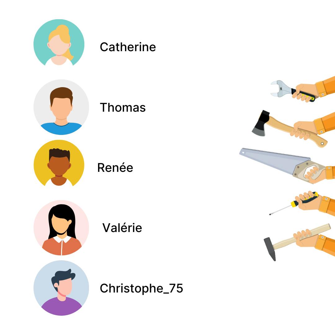 Profiles dépanneurs sur la plateforme illustration