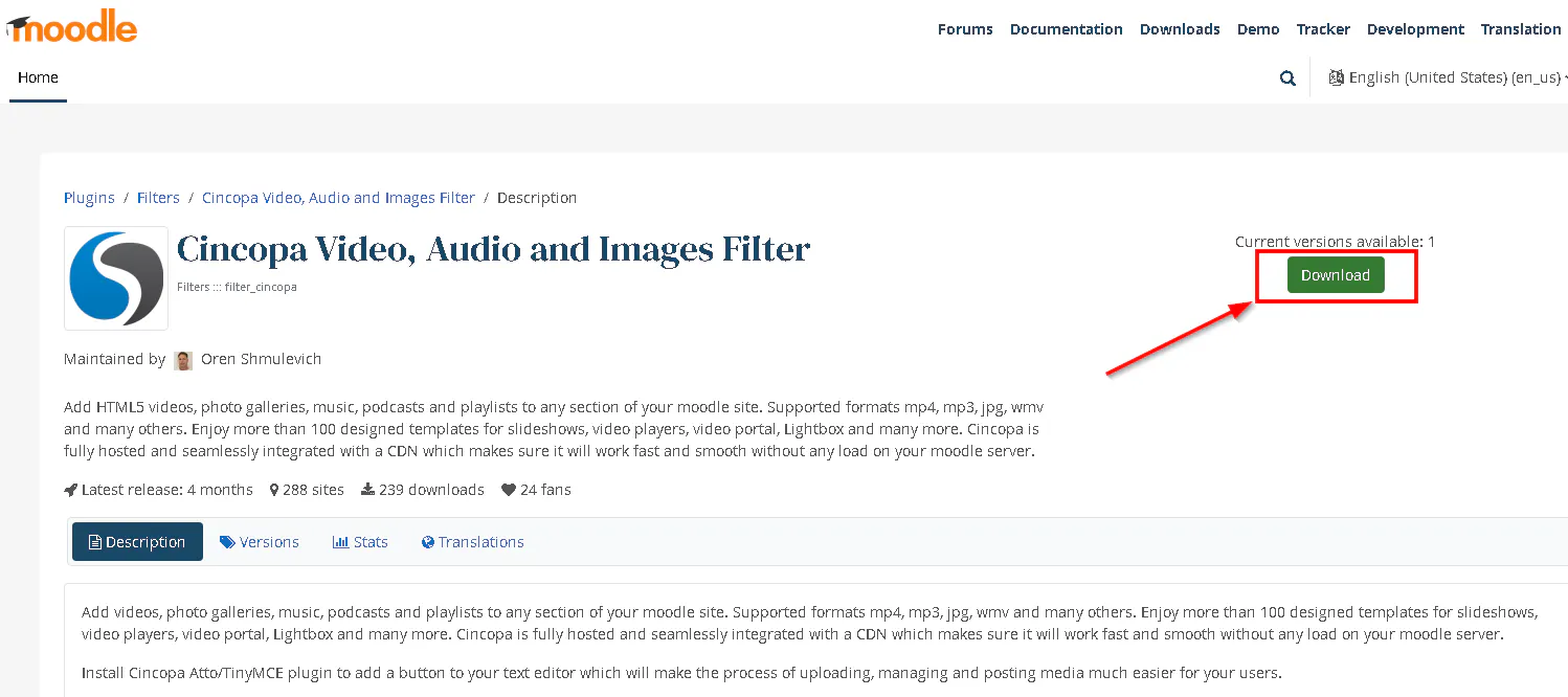 How to install Cincopa Plugins in Moodle LMS