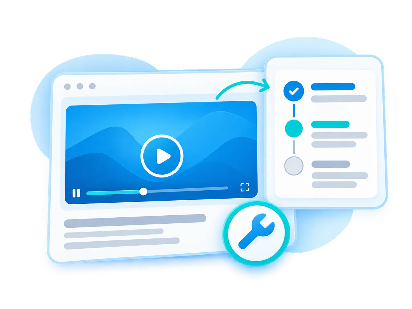 Visual troubleshooting videos guiding a support process