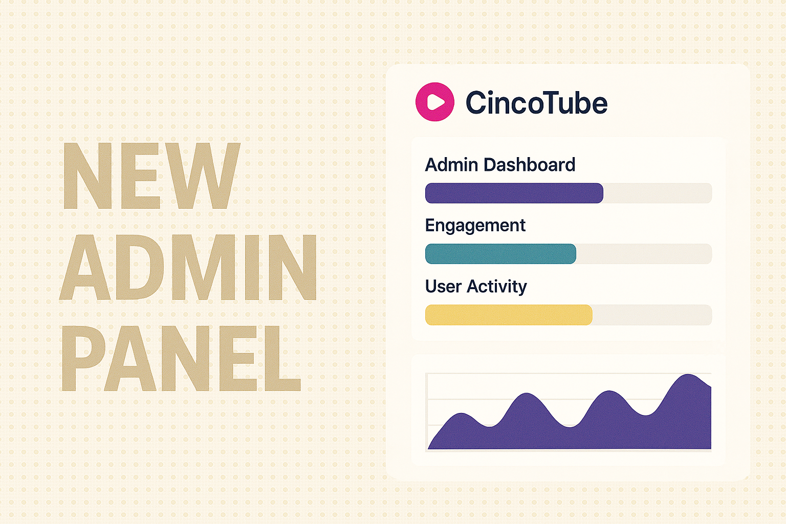 Admin dashboard for CincoTube — Cincopa product update illustration
