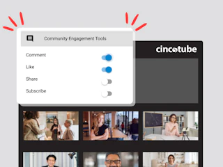 Control for Community Tools on CincoTube [Enhancement] — Cincopa product update illustration