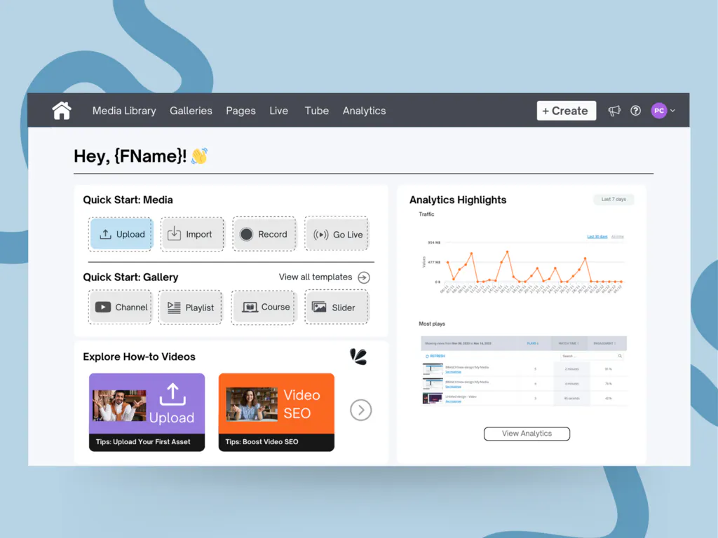 New Account Home Page — Cincopa product update illustration