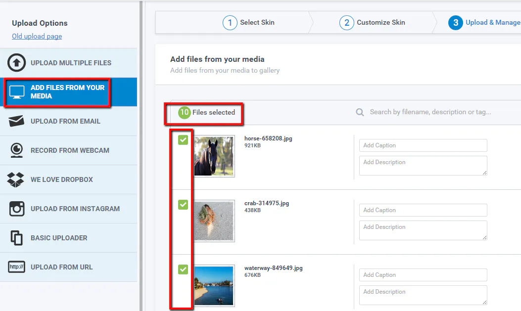 Uploading files to Cincopa