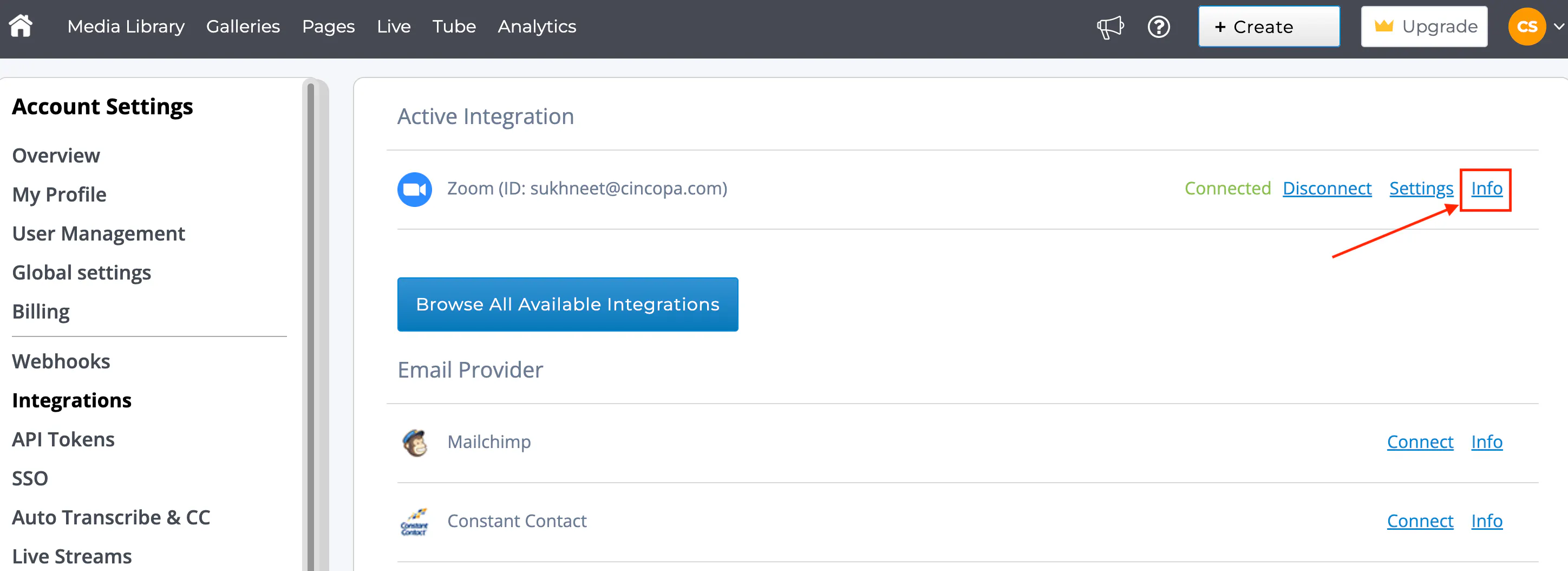 Manage Integrations