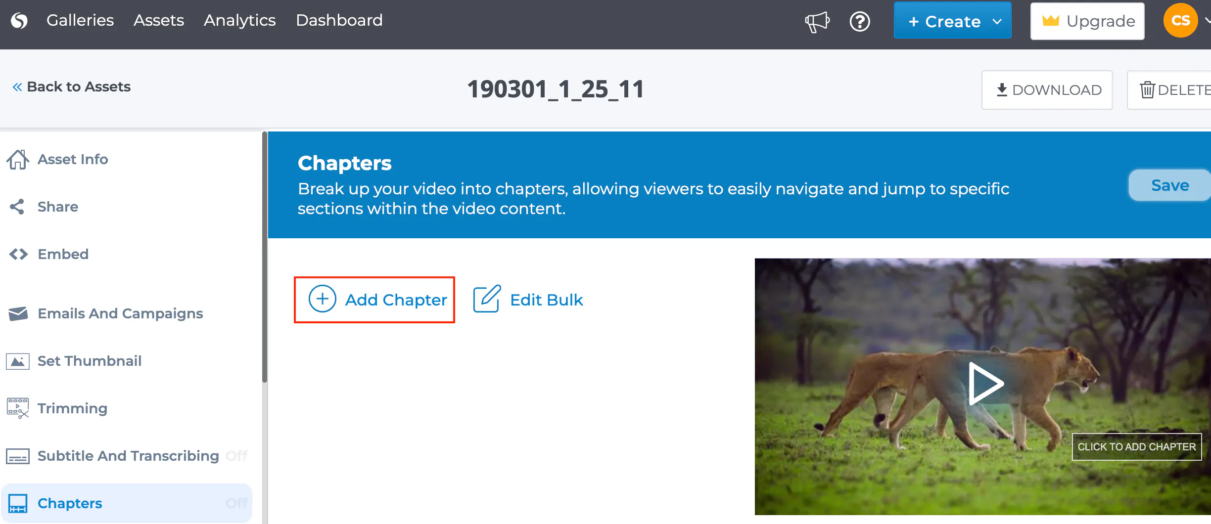 How to link an Anchor in a Video Asset