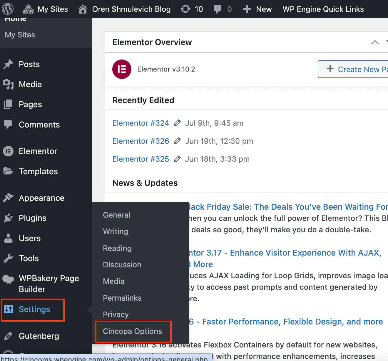 Cincopa Wordpress Plugin Settings
