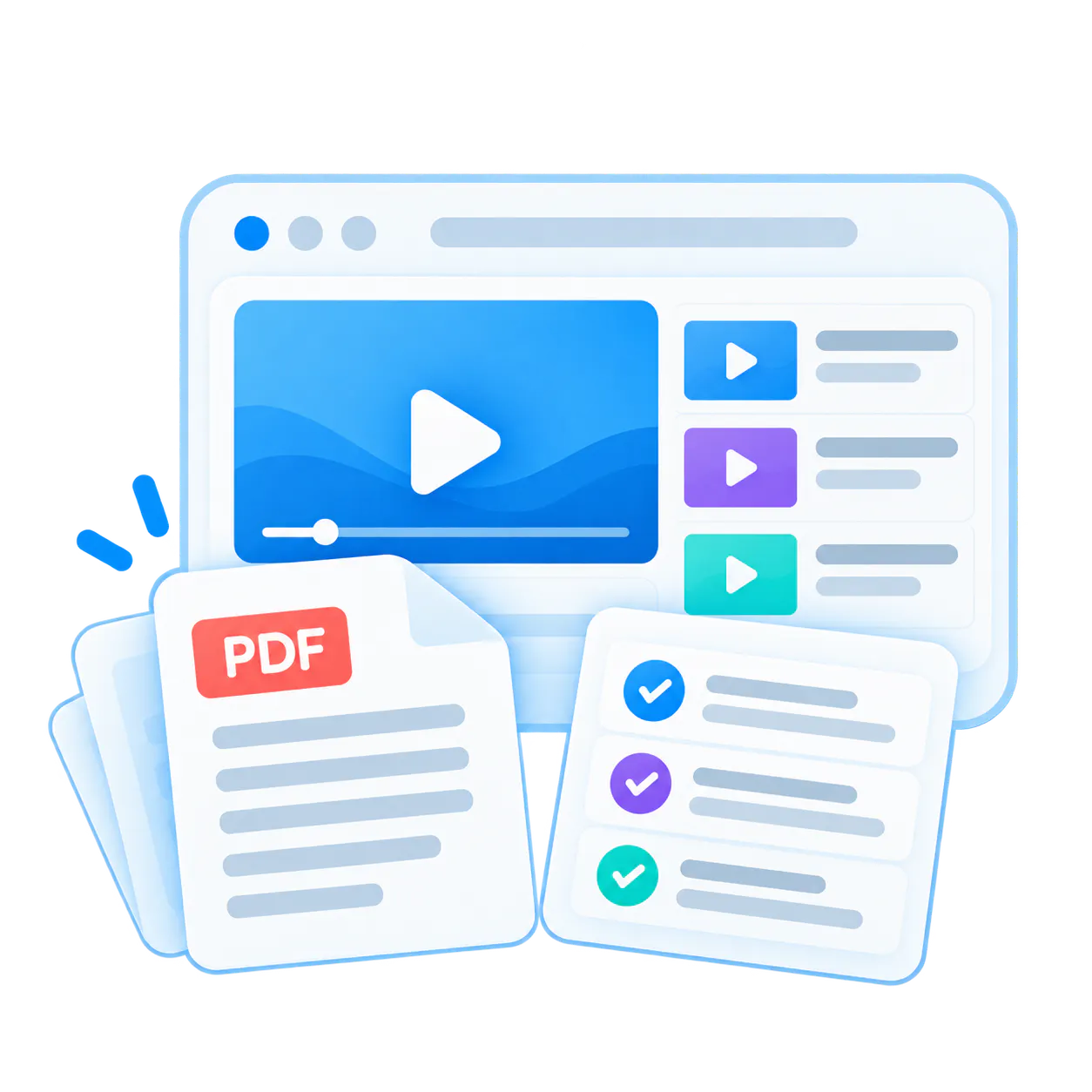 Video plus PDF knowledge