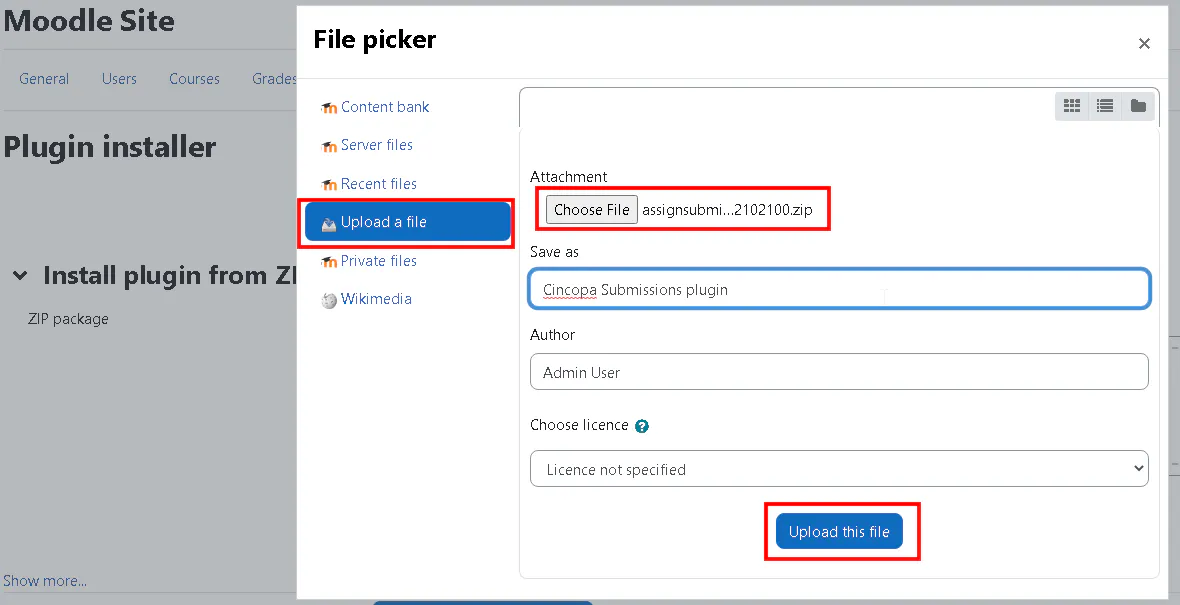 How to install Cincopa Plugins in Moodle LMS