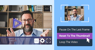 Loop video back to thumbnail — Cincopa product update illustration
