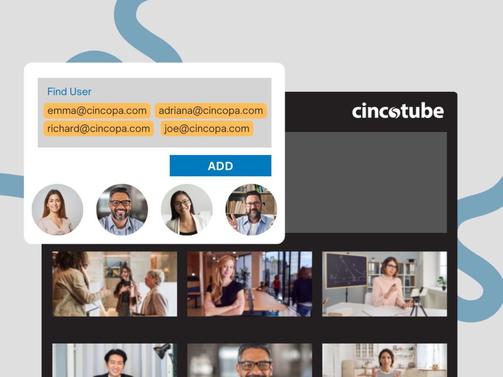Mass User Invitation on CincoTube — Cincopa product update illustration
