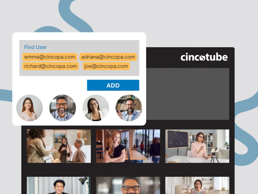 Mass User Invitation on CincoTube — Cincopa product update illustration