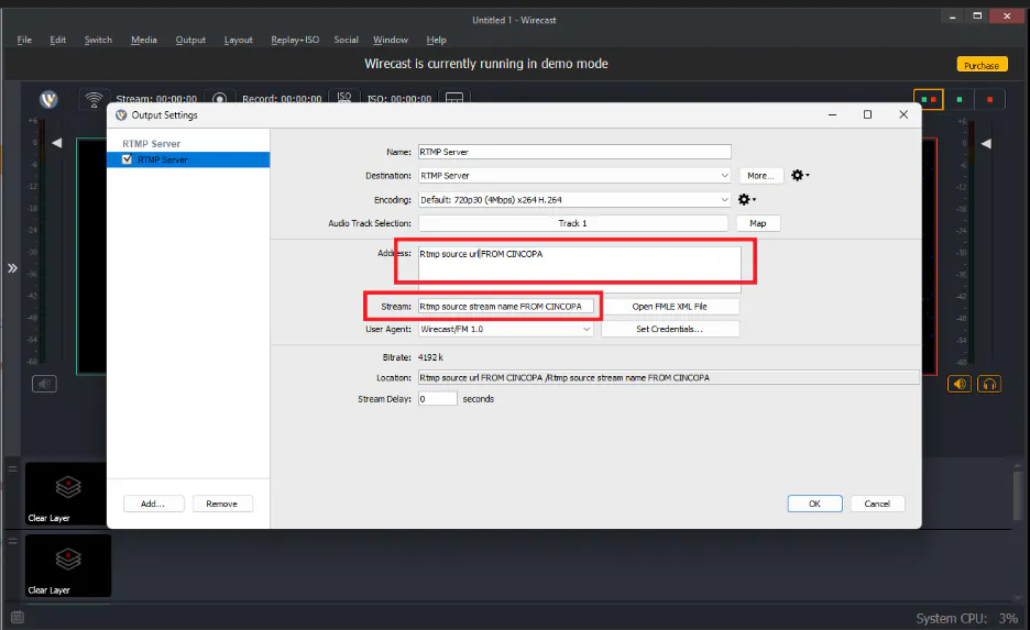 How to use Wirecast with Cincopa Live Stream