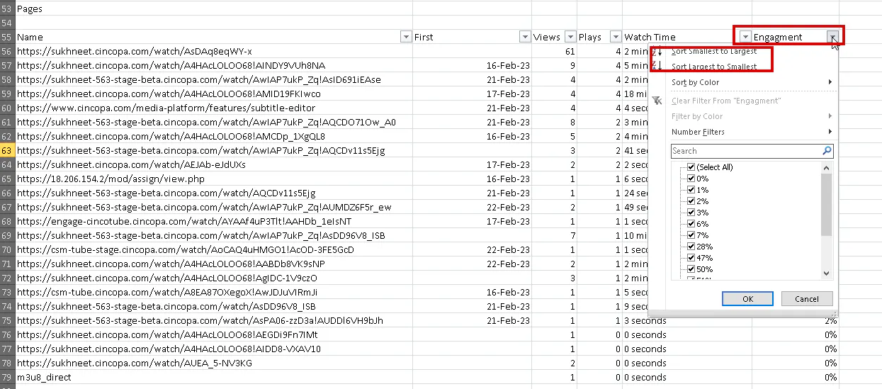 Exporting Engagement Data