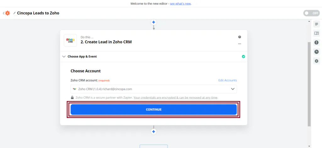Sending Leads from Cincopa Gallery to Zoho CRM using Zapier