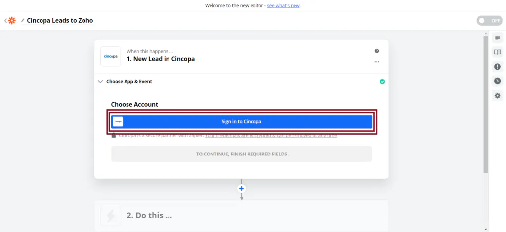 Sending Leads from Cincopa Gallery to Zoho CRM using Zapier