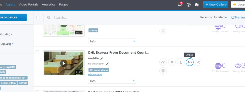 Gallery Embed VS Asset Embed