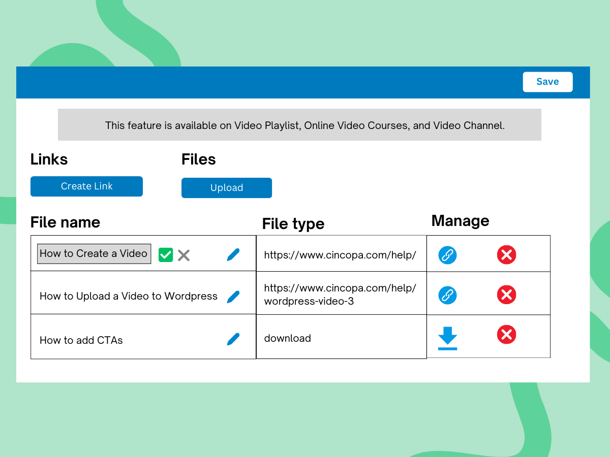 Edit with Ease: File Name Editing for Attached Files and Links — Cincopa product update illustration