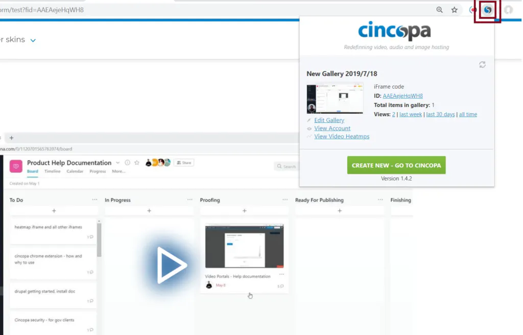Cincopa Chrome Extension