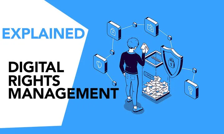 Illustration of encrypted media, license keys, and digital rights management