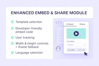 Enhanced Embed & Share Module — Cincopa product update illustration