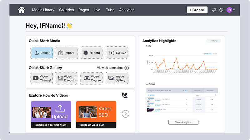 New Home Page & Menu Bar — Cincopa product update illustration