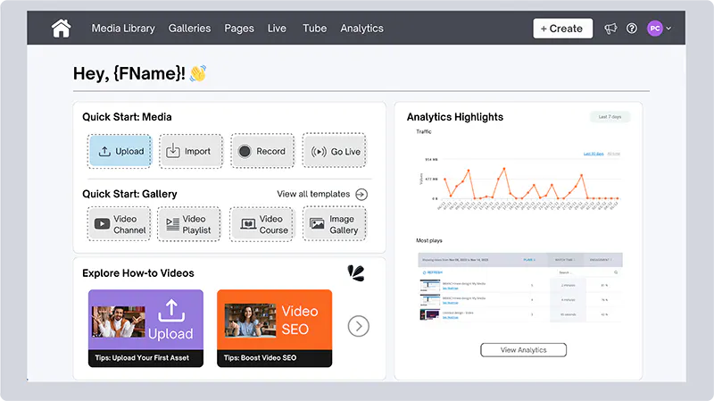 New Home Page & Menu Bar — Cincopa product update illustration