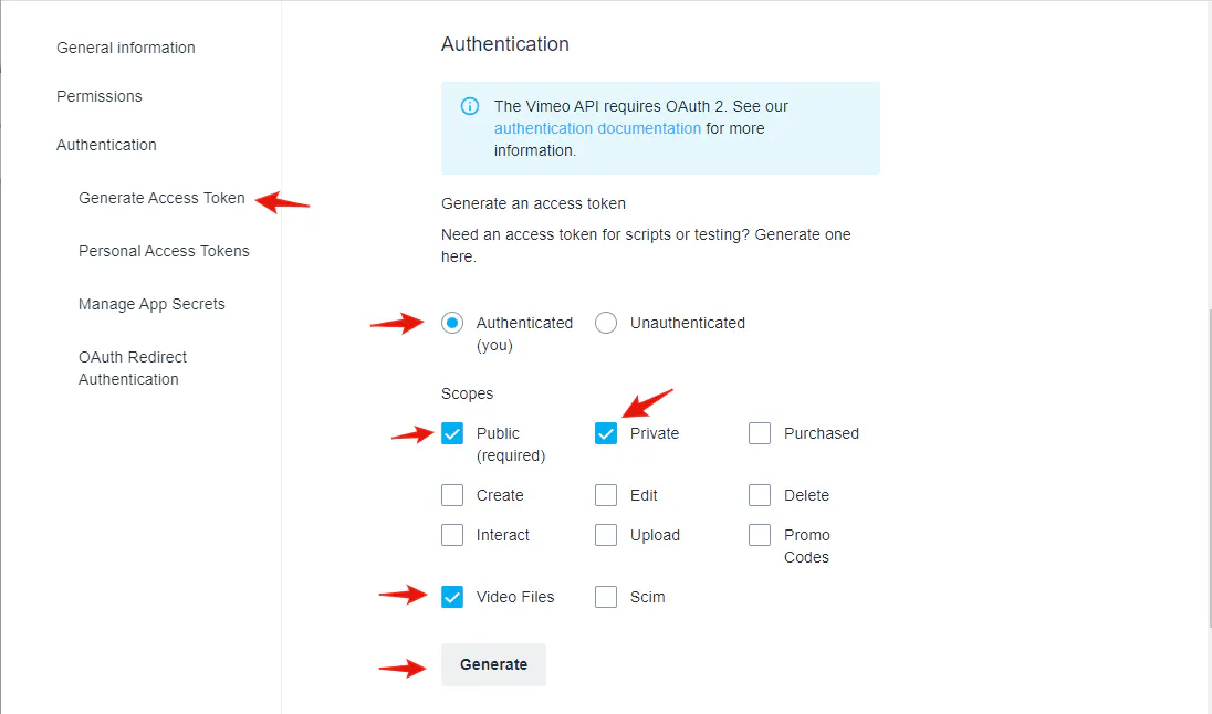 Import Assets using Vimeo importer