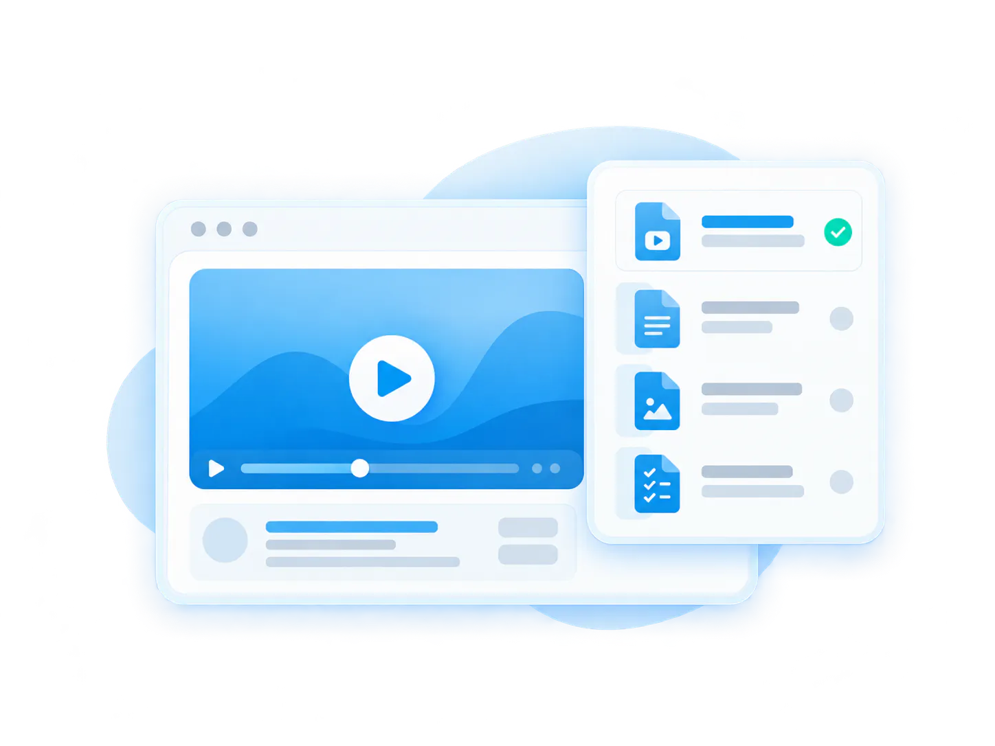 Video explanations and supporting documents kept together in one knowledge resource