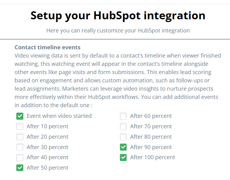 New: Granular Video Engagement Events for HubSpot Integration — Cincopa product update illustration