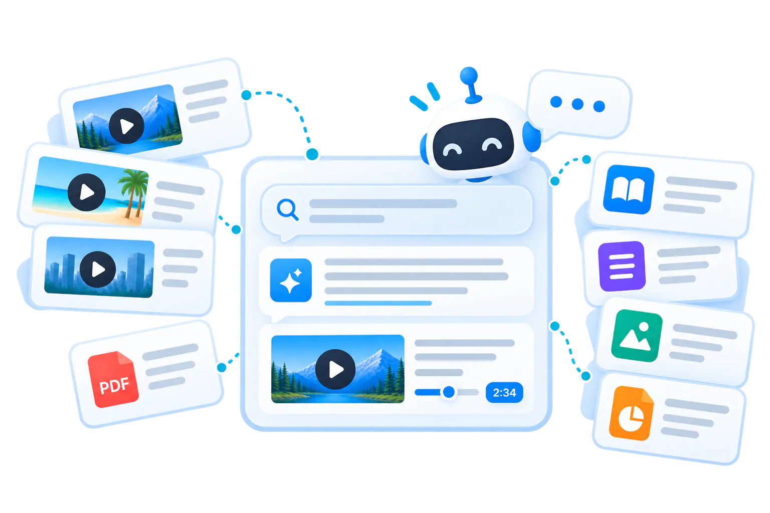 AI that orients, answers, and guides across your video library — Hero Graphic