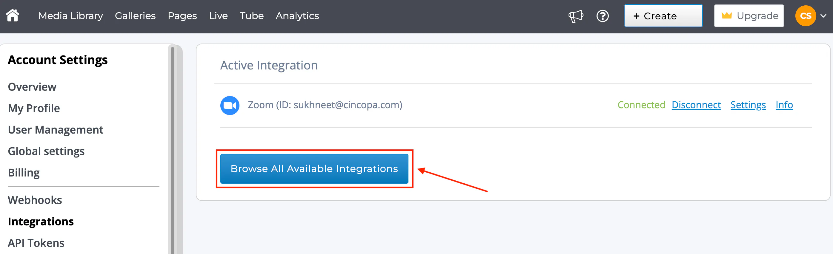Manage Integrations