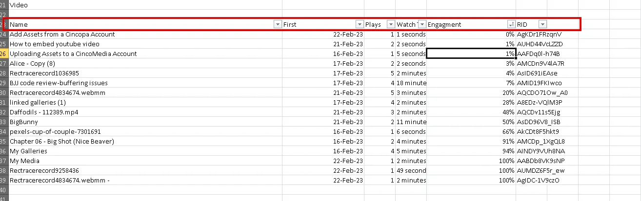 Exporting Engagement Data