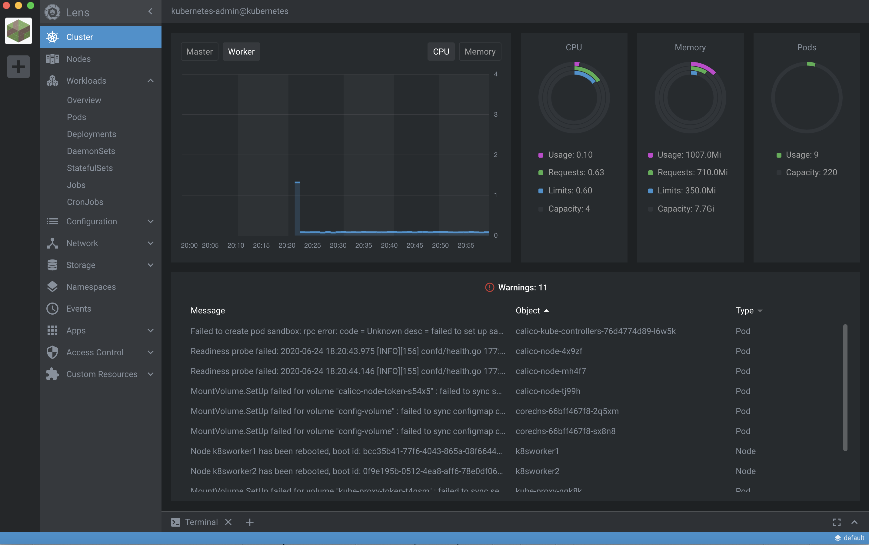 Installing a cluster and connecting it to Lens CINQ ICT