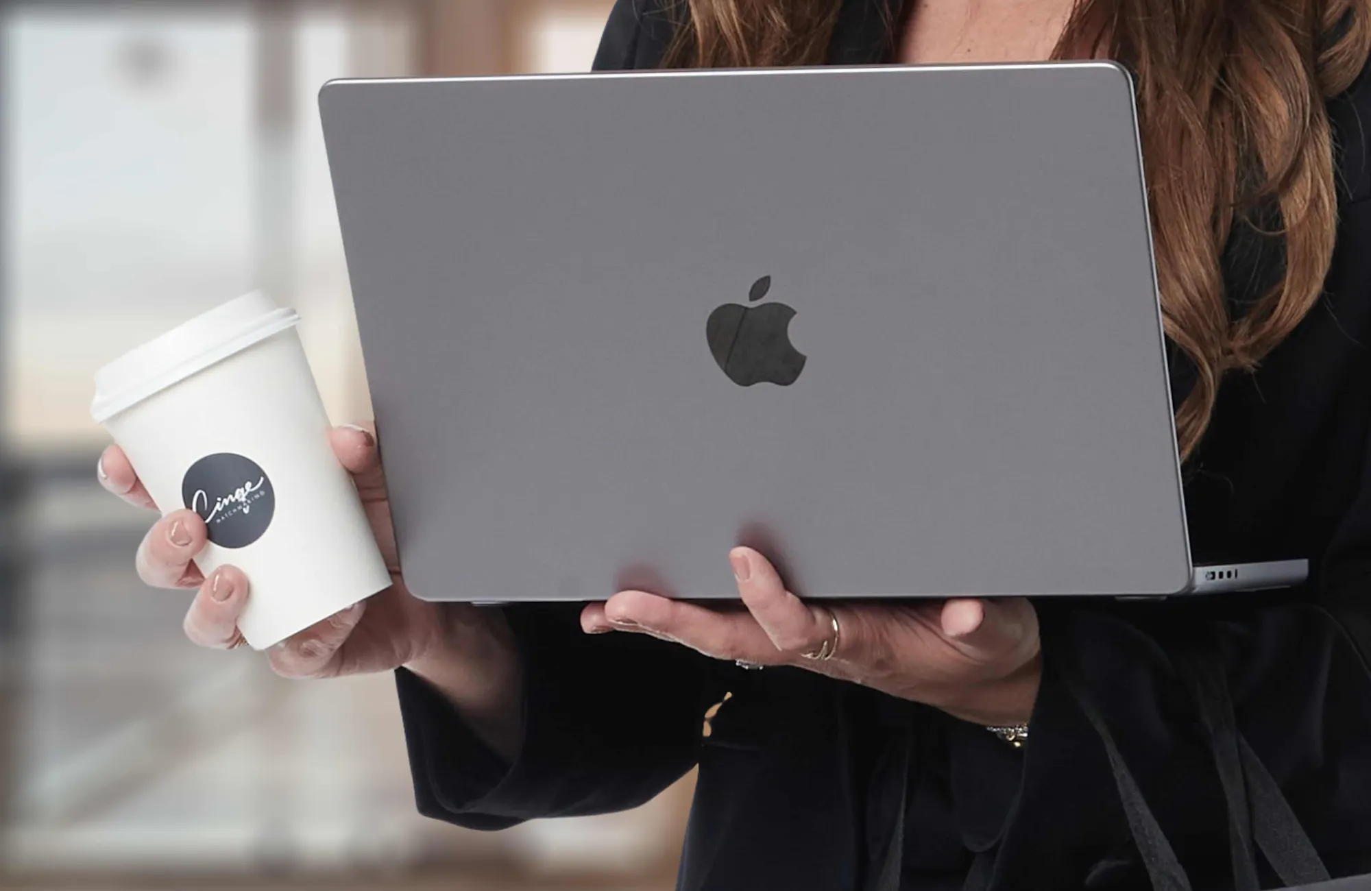 computer and coffee